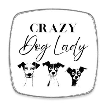 Funny saying for all women with dogs - Square fridge magnet - white - Front