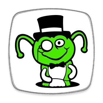 Caterpillar Top Hat Monocle Gentleman Empire Hole Bottom - Square fridge magnet - white - Front