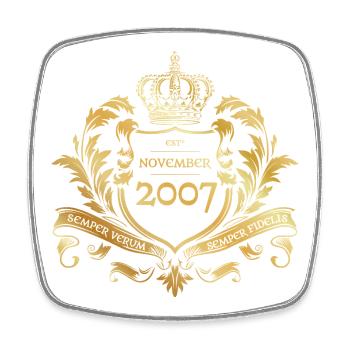 18th Birthday Semper Verum - Established 11/2007 - Square fridge magnet - white - Front