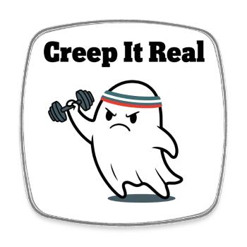 Creep It Real Ghost Workout - Viereckiger Kühlschrankmagnet - Weiß - Vorne