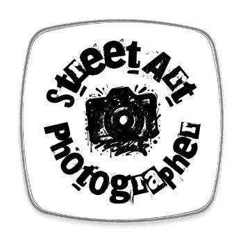 Street Art Fotograf - Viereckiger Kühlschrankmagnet - Weiß - Vorne