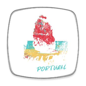 Rocher plage Algarve illustration Portugal - Magnet carré - blanc - Devant