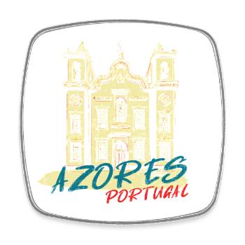 Typische Azorenkirche Illustration Portugal - Viereckiger Kühlschrankmagnet - Weiß - Vorne