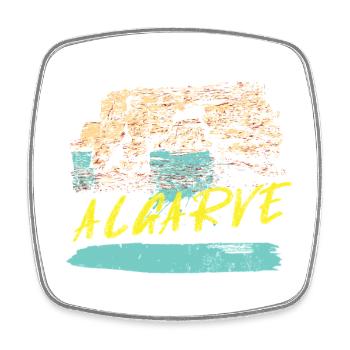 Klippen Algarve Illustration Portugal - Viereckiger Kühlschrankmagnet - Weiß - Vorne