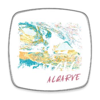 Benagil Höhle Algarve bunte Illustration - Viereckiger Kühlschrankmagnet - Weiß - Vorne