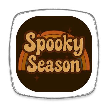Spooky Season Retro Look - Viereckiger Kühlschrankmagnet - Weiß - Vorne