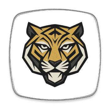 Tête de tigre forte – symbole de courage et de force - Magnet carré - blanc - Devant