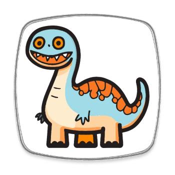 Dinosaur brontosaurus Halloween Funny - Square fridge magnet - white - Front