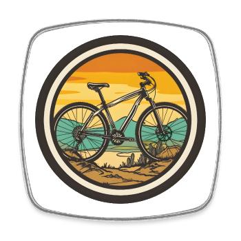 Mountainbiking Porträt - Viereckiger Kühlschrankmagnet - Weiß - Vorne