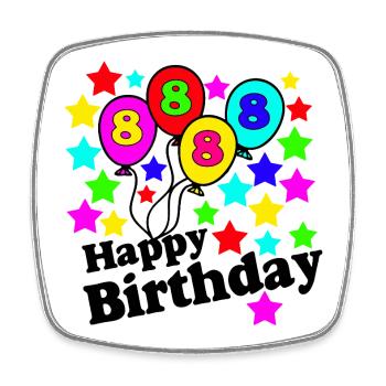 8e anniversaire , 8e anniversaire Étoiles de fête - Magnet carré - blanc - Devant