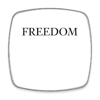 freedom shirt - Square fridge magnet - white - Front