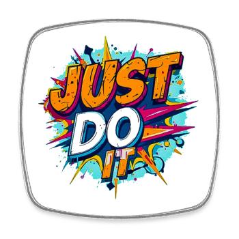 Explosive Pop-Art-Motivation - Viereckiger Kühlschrankmagnet - Weiß - Vorne