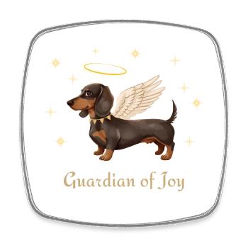 Dachshund Angel Guardian of Joy Christmas Design - Square fridge magnet - white - Front