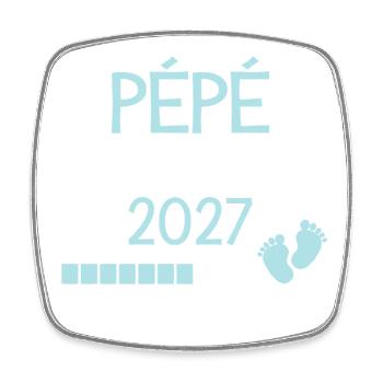 Opa im Jahr 2027 Geschenk Zukunft Opa - Viereckiger Kühlschrankmagnet - Weiß - Vorne