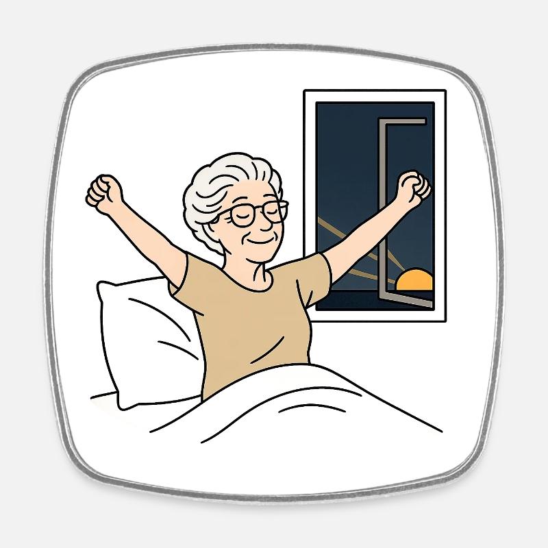 Grandma Karin - Square fridge magnet - white