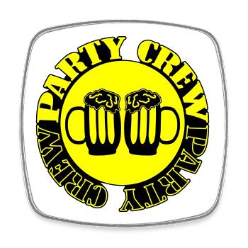 Party Crew Beer - Square fridge magnet - white - Front