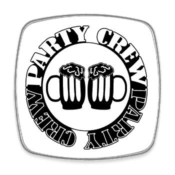 Bière Party Crew - Magnet carré - blanc - Devant