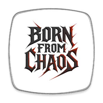 Né du Chaos - Typographie Métal - Magnet carré - blanc - Devant