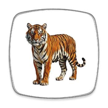 Tiger Portrait in Watercolor Style - Square fridge magnet - white - Front