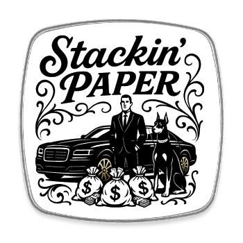 Stackin Paper - Viereckiger Kühlschrankmagnet - Weiß - Vorne