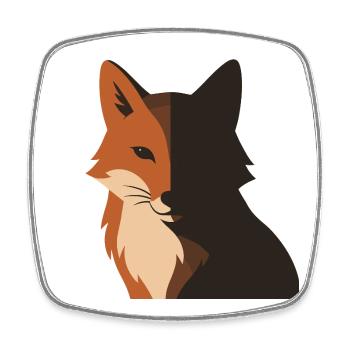 Roter Fuchs Schatten Gesicht Wald Natur Silhouette - Viereckiger Kühlschrankmagnet - Weiß - Vorne