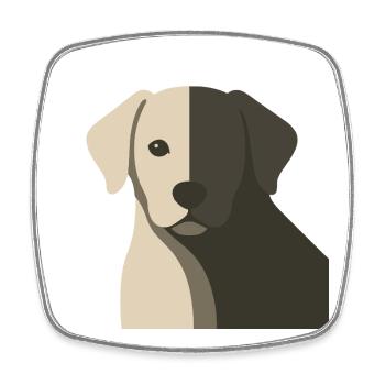 Baby Hund Puppy Schatten Gesicht Porträt - Viereckiger Kühlschrankmagnet - Weiß - Vorne