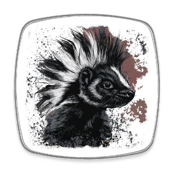 Lustiges Punkrock Stinktier - Viereckiger Kühlschrankmagnet - Weiß - Vorne