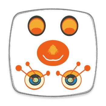 Dessin animé du sourire orange - Magnet carré - blanc - Devant