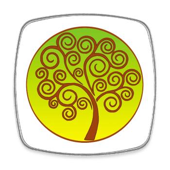 Arbre de vie spirale - Magnet carré - blanc - Devant