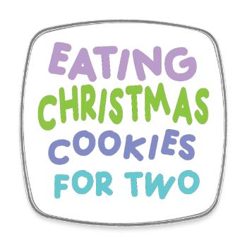 Christmas Cookies for Two - Square fridge magnet - white - Front