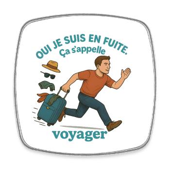 Flight to travel - Square fridge magnet - white - Front