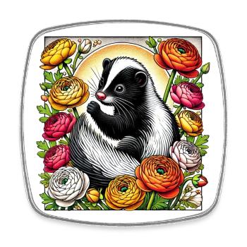 Stinktier - Viereckiger Kühlschrankmagnet - Weiß - Vorne