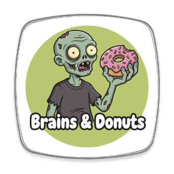 Zombie mit Donut Humor - Viereckiger Kühlschrankmagnet - Weiß - Vorne