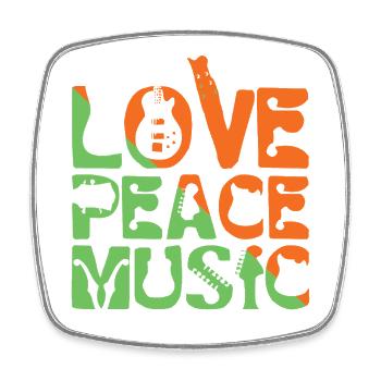 Love Peace Music - Square fridge magnet - white - Front