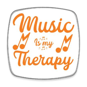 Music is my thearpy - Square fridge magnet - white - Front