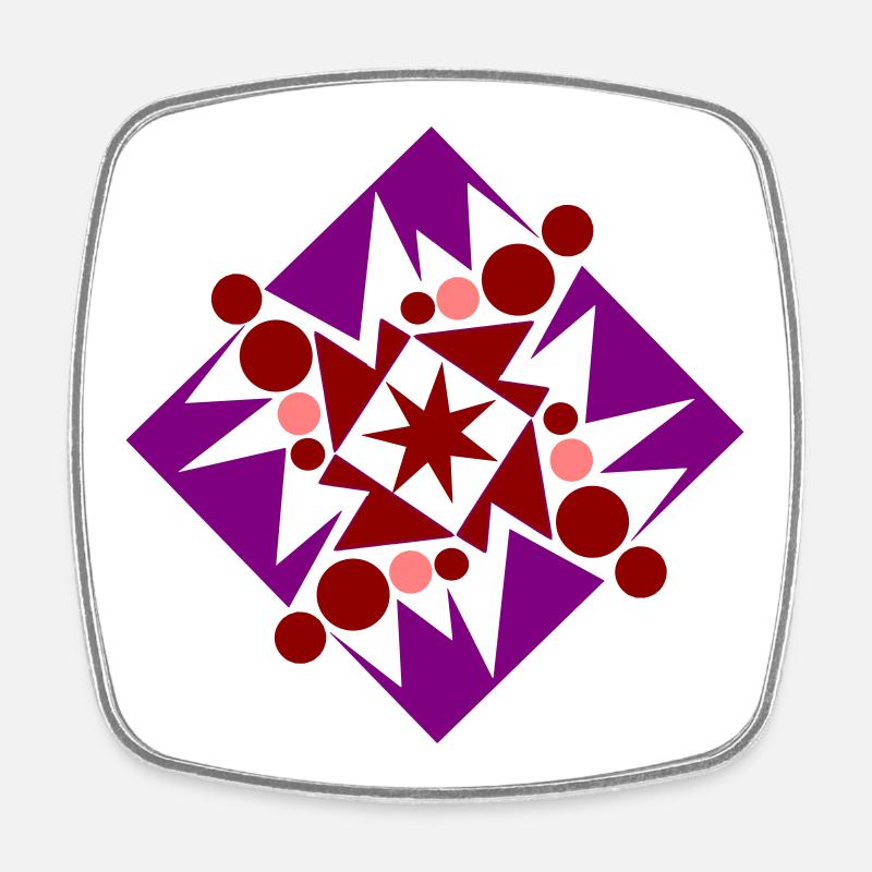 Geometric composition by Cean - Square fridge magnet - white