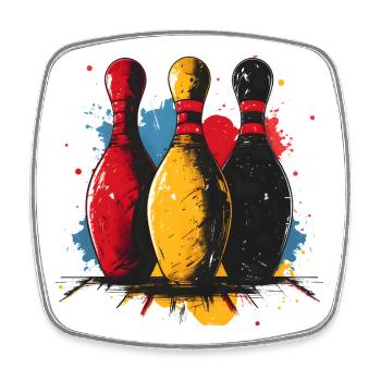 Croquis de bowling - Magnet carré - blanc - Devant