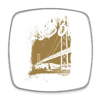 Lisbon, 25 April Bridge over the Tagus River, Portugal - Square fridge magnet - white - Front