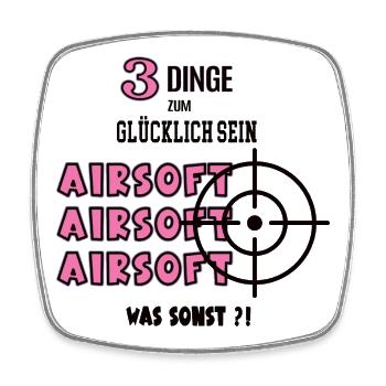 Airsoft What Else Game Airsofter Female Player - Square fridge magnet - white - Front