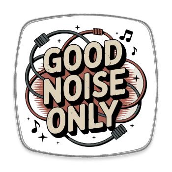 Retro Grunge – Good Noise Only - Viereckiger Kühlschrankmagnet - Weiß - Vorne