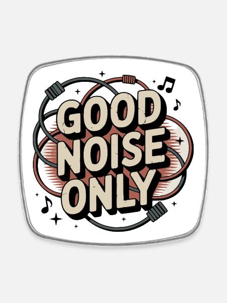Retro Grunge – Good Noise Only - Viereckiger Kühlschrankmagnet - Weiß