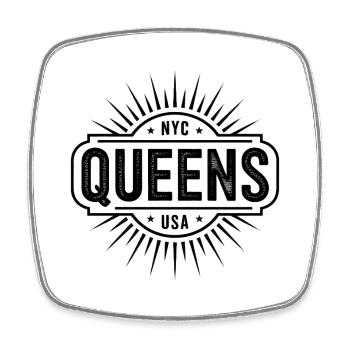 Queens - New York Souvenir Design - Magnet carré - blanc - Devant
