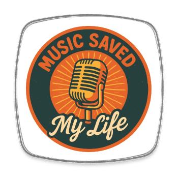 Music Saved My Life Retro Tri-blend T-Shirt - Square fridge magnet - white - Front