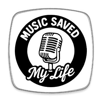 Music Saved My Life Retro Tri-blend T-Shirt - Square fridge magnet - white - Front