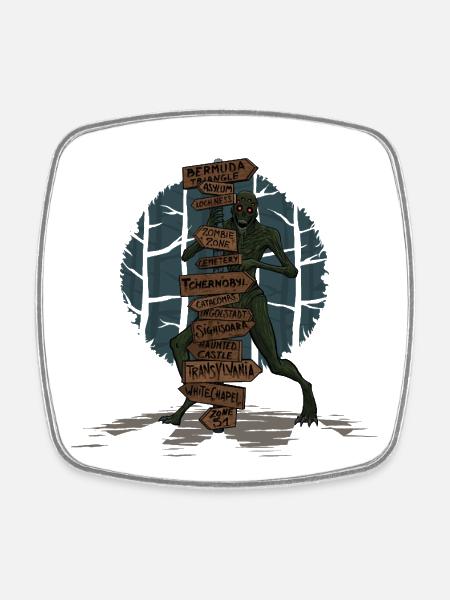Evil Places - Square fridge magnet - white
