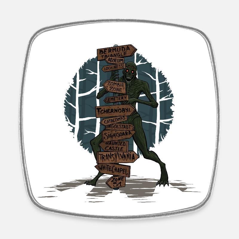Evil Places - Square fridge magnet - white