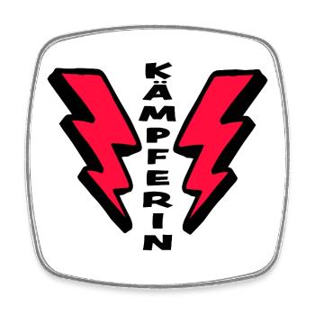 Mutmacher KÄMPFERIN für Mädchen und Frauen - Viereckiger Kühlschrankmagnet - Weiß - Vorne
