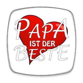 PAPA IST DER BESTE - Viereckiger Kühlschrankmagnet - Weiß - Vorne
