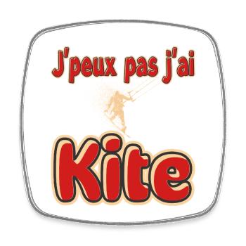 I can't I kite - Square fridge magnet - white - Front