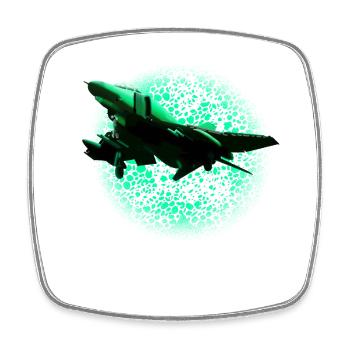 Neon jet in the Green Halo - Square fridge magnet - white - Front